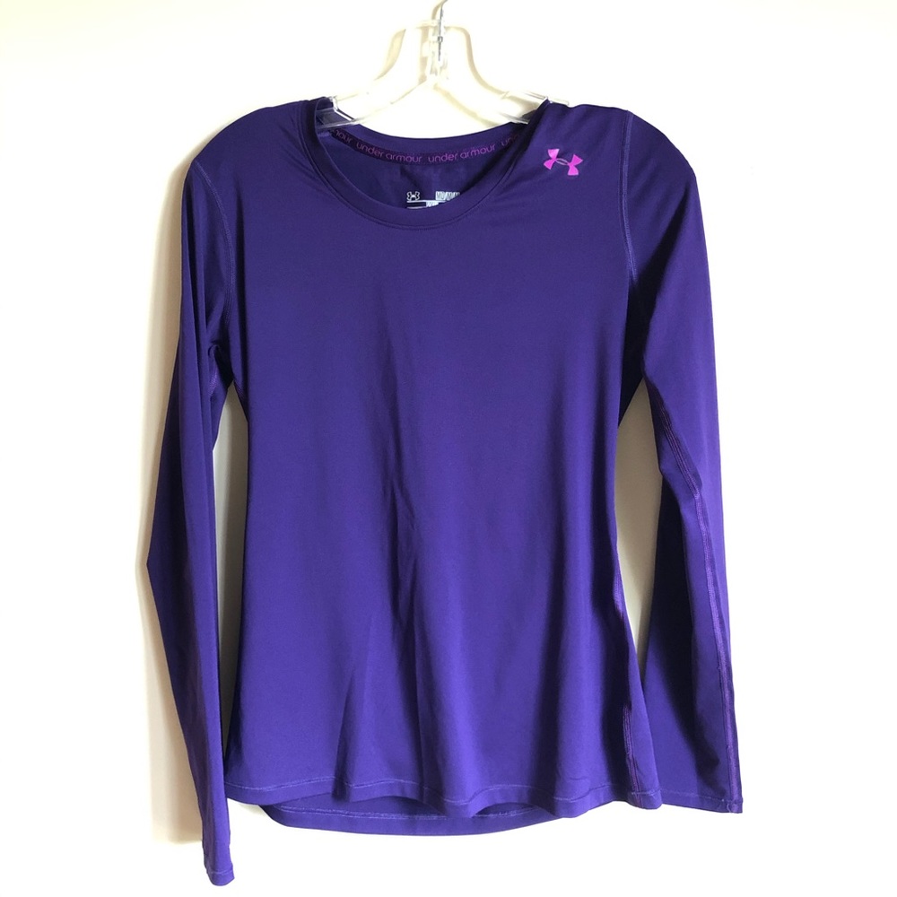 Under Armour Women's Purple Long Sleeve Top Heat Gear